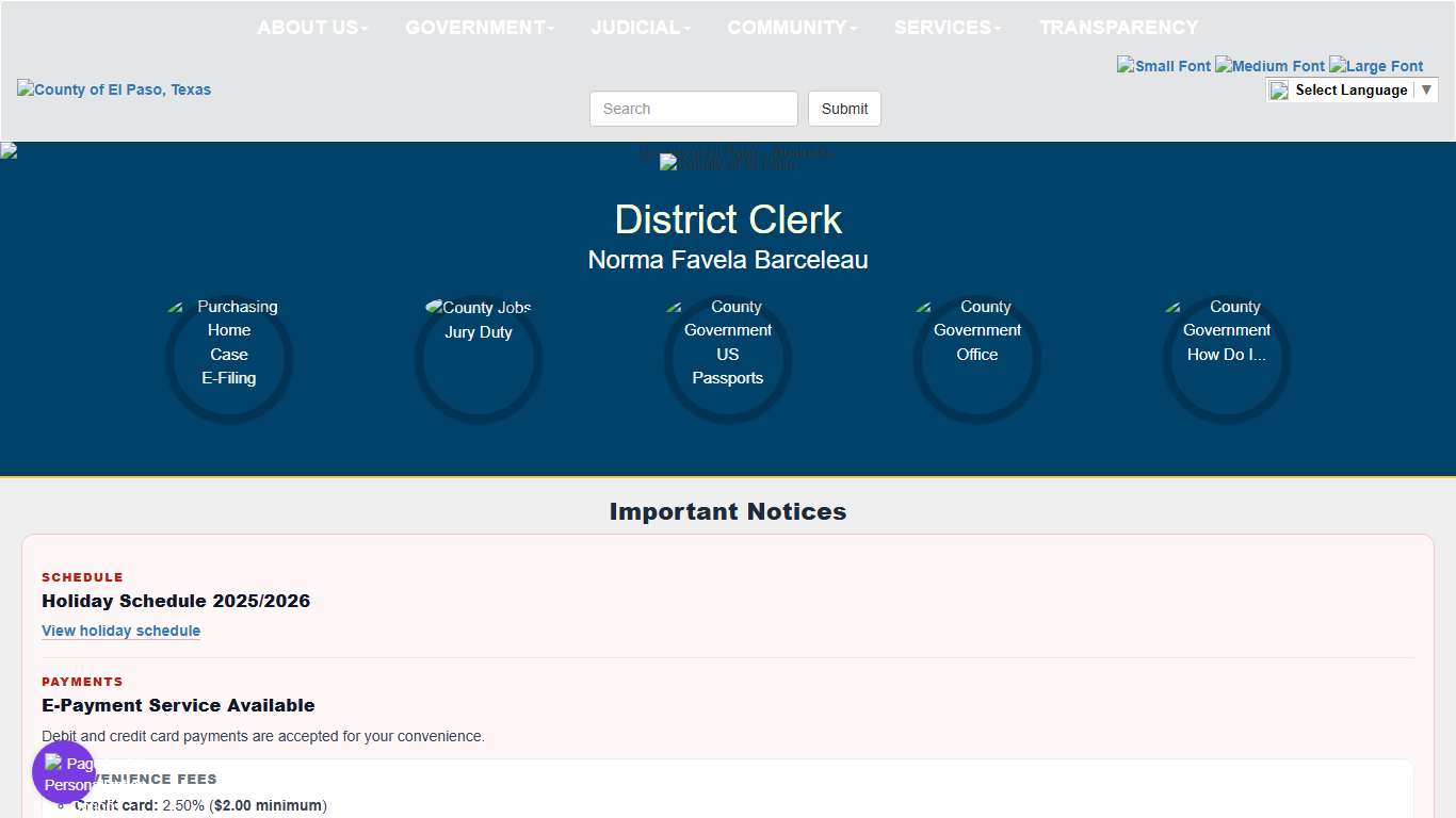 County of El Paso Texas - District Clerk